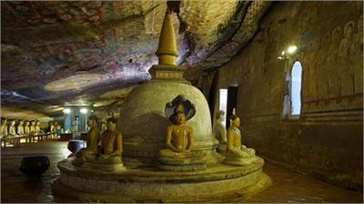 Small stupa inside the cave temple...